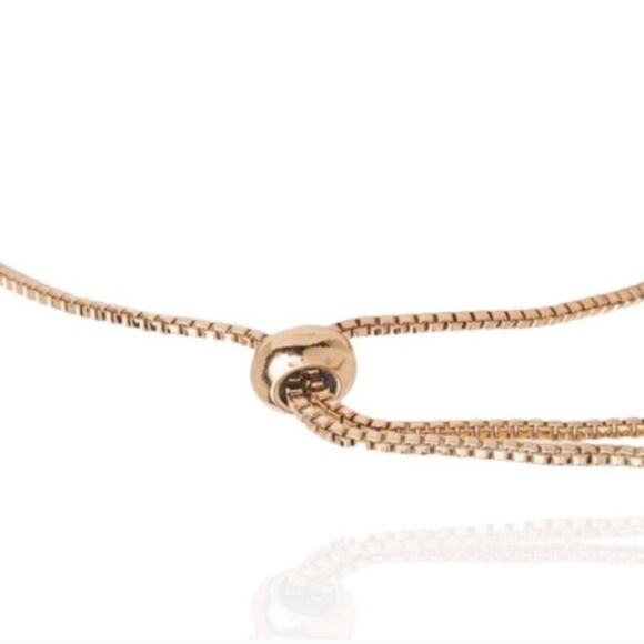 Women's Fashion Slide Bead Adjustable Flower Bracelet Gold Tone Cubic Zirconia - Picture 5 of 8